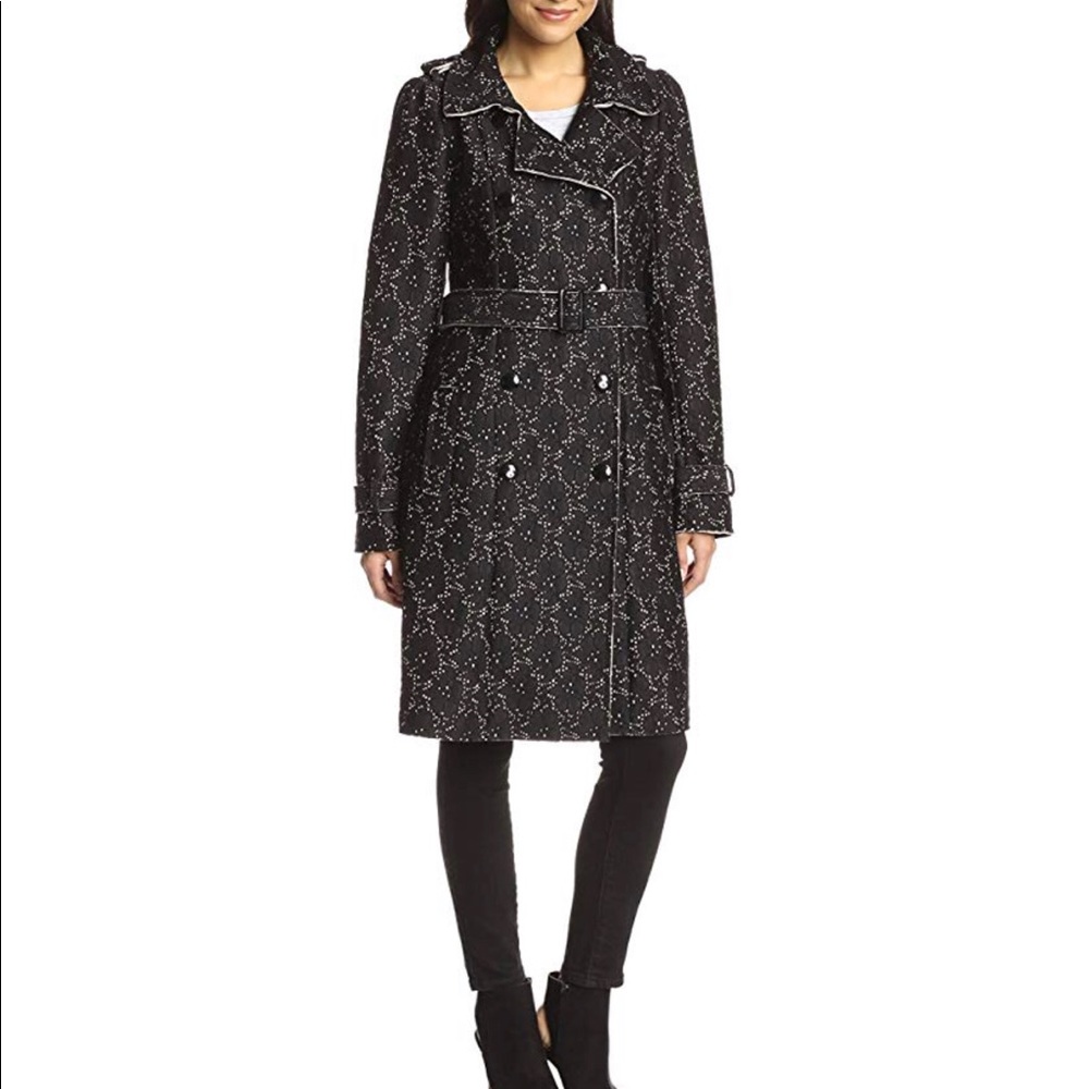 Lace belted tench coat